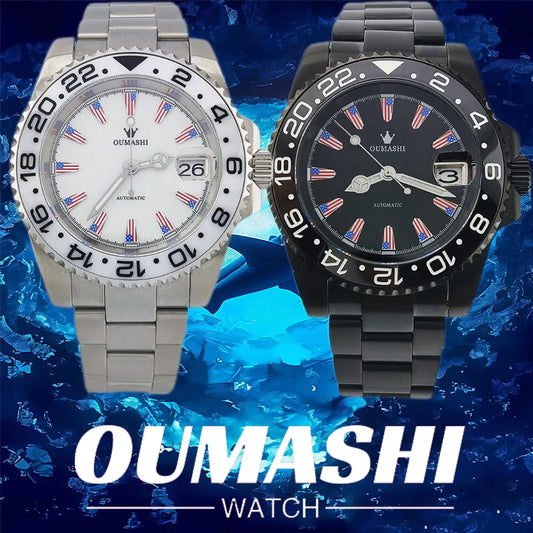 NH35 Watch 40.8mm Men's watch Super Luminous Flag Dial Stainless Steel sapphire Glass Men's luxury watch waterproof 10ATM