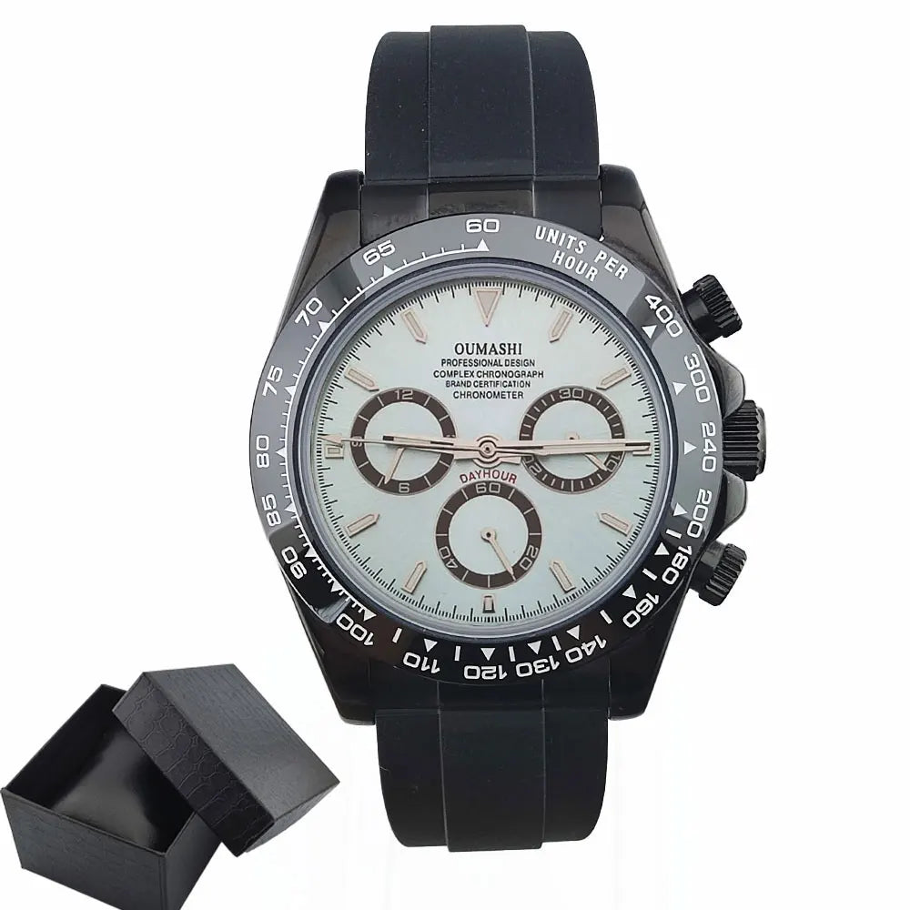 Luxury Multifunction Wristwatch black 4130 watch Men's automatic mechanical Watches for Men Chronograph Watch Sapphire Luminous