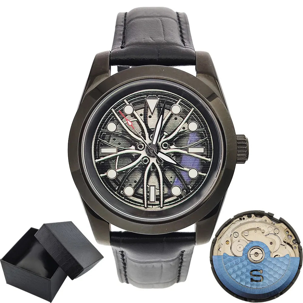 NH35 WATCH Men Watches Waterproof Rotary Sport Car Rim Man Luxury Watch Fashion Stainless Steel Men's mechanical watch