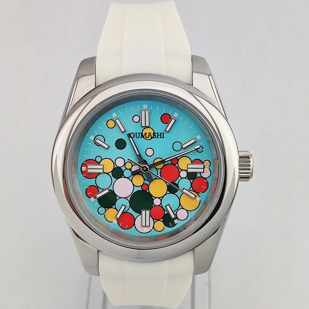 36mm/39mm Men's and women watches color bubble watch NH35 Mechanical watch sapphire glass waterproof watch rubber bracelet 20mm