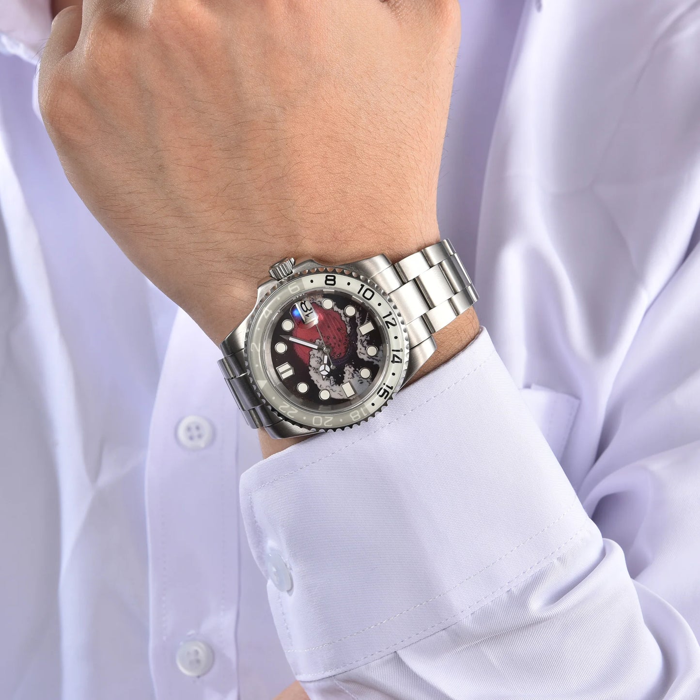watch 40mm Diver's men NH35A automatic mechanical watch Stainless steel case sapphire glass waterproof 10atm C3 watch