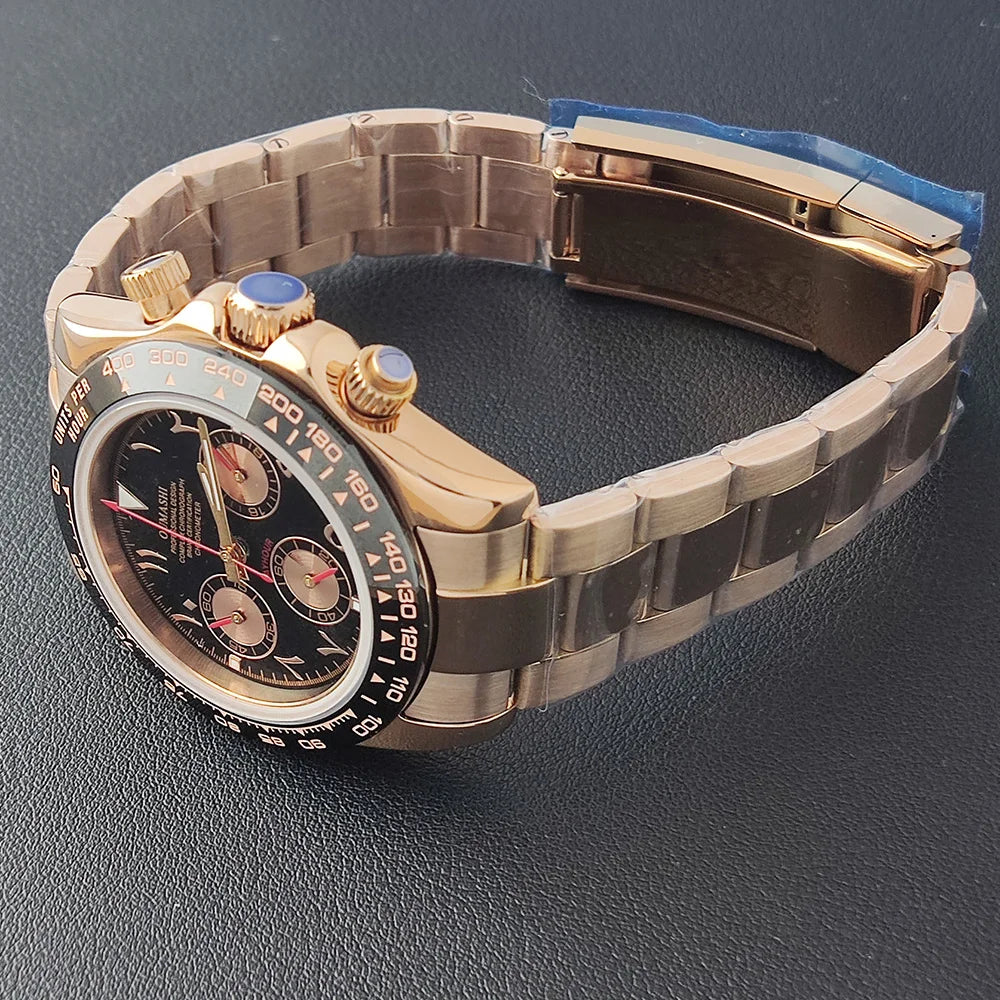 VK63 WATCH 39.3MM Casual Vk63 Quartz Movement Watch Men's waterproof steel case Arabian Dial Chronograph Luminous watch