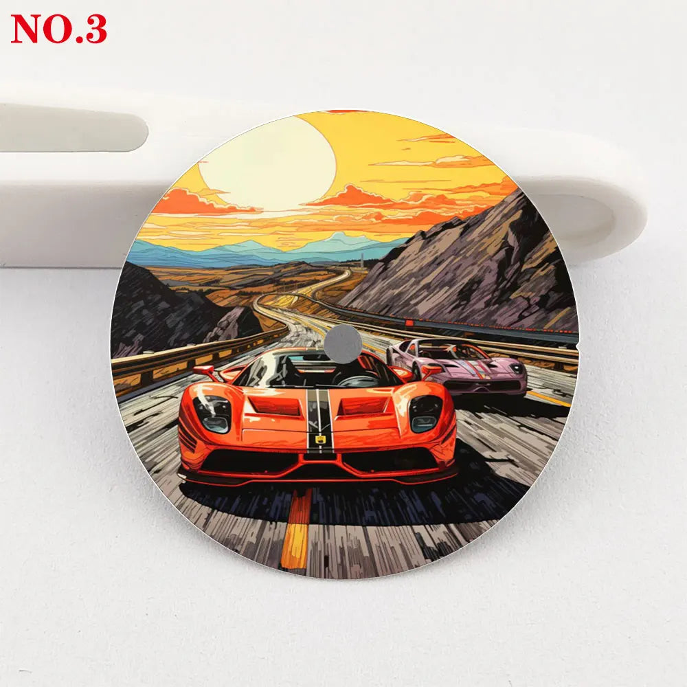 The 28.5mm dial NH35 dial sports car creative color-printed series dial is suitable for NH35/36 movement wristwatch accessories