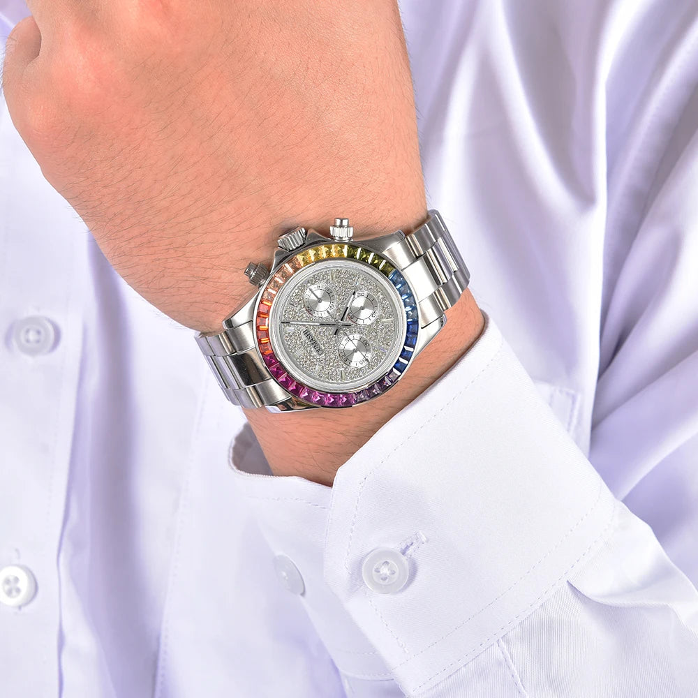 customized VK63 Watch Chronograph Sapphire glass stainless steel waterproof case gemstone case Men sports watch VK63 Watch dial