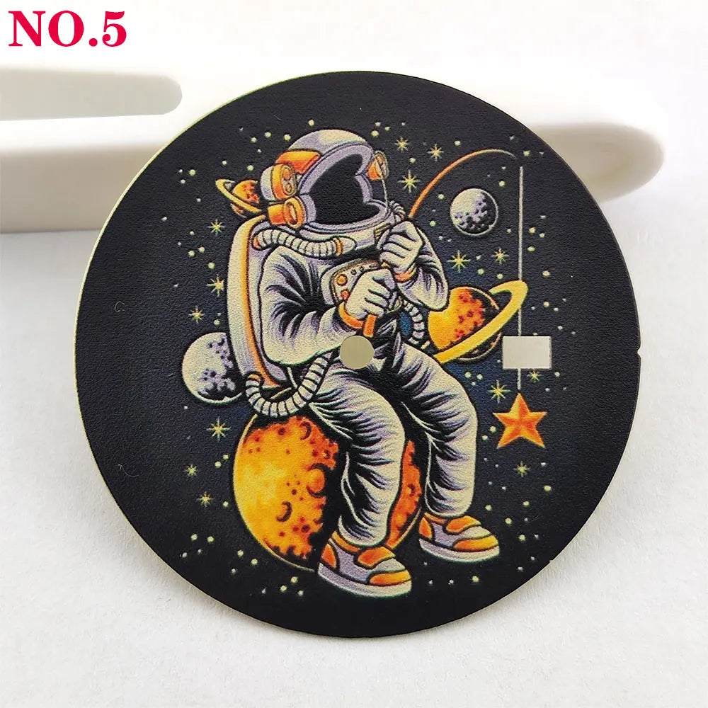 Astronaut element 35mm dial NH35 dial Creative color-printed series dial is suitable for NH35/36 movement watch accessories