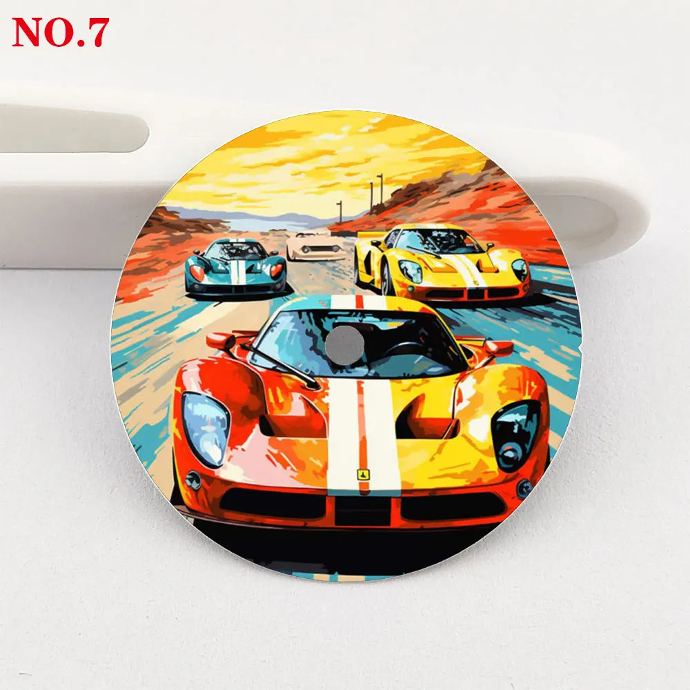 The 28.5mm dial NH35 dial sports car creative color-printed series dial is suitable for NH35/36 movement wristwatch accessories