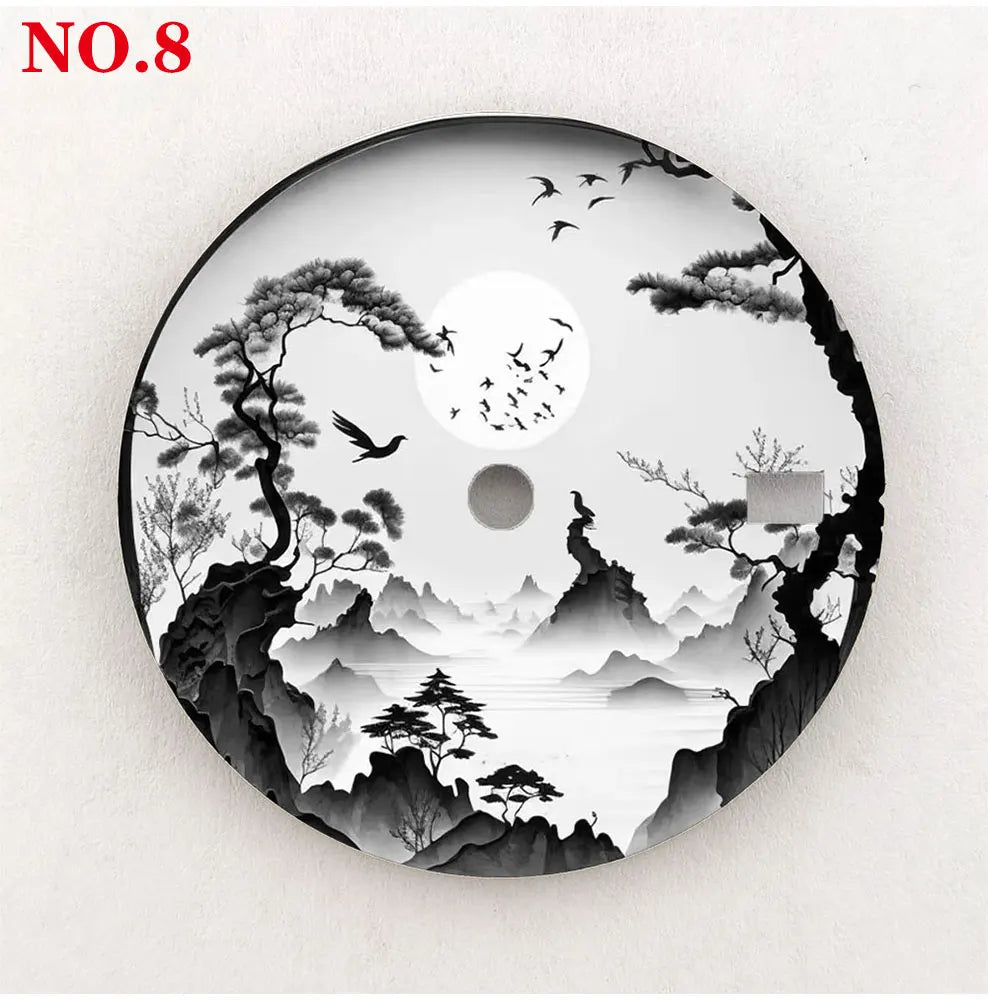 Watch dial 28.5mm NH35 dial  ink-wash painting dial color printing personalized dial suitable for NH35/36 movement