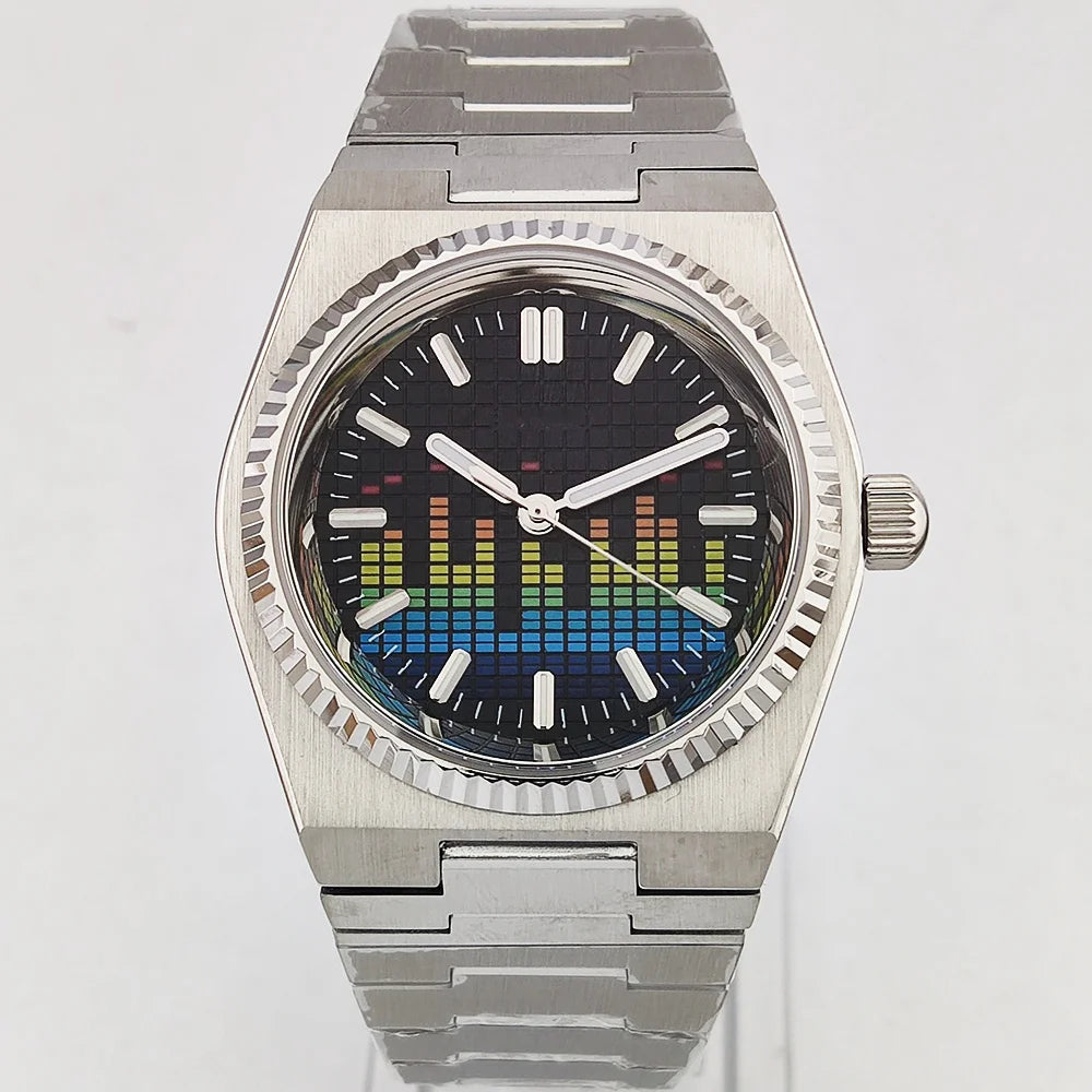 Watch Luxury 39.6mm Men's Mechanical Automatic Luminous C3 AR Sapphire glass NH35 100m waterproof Music Festival Watch for men
