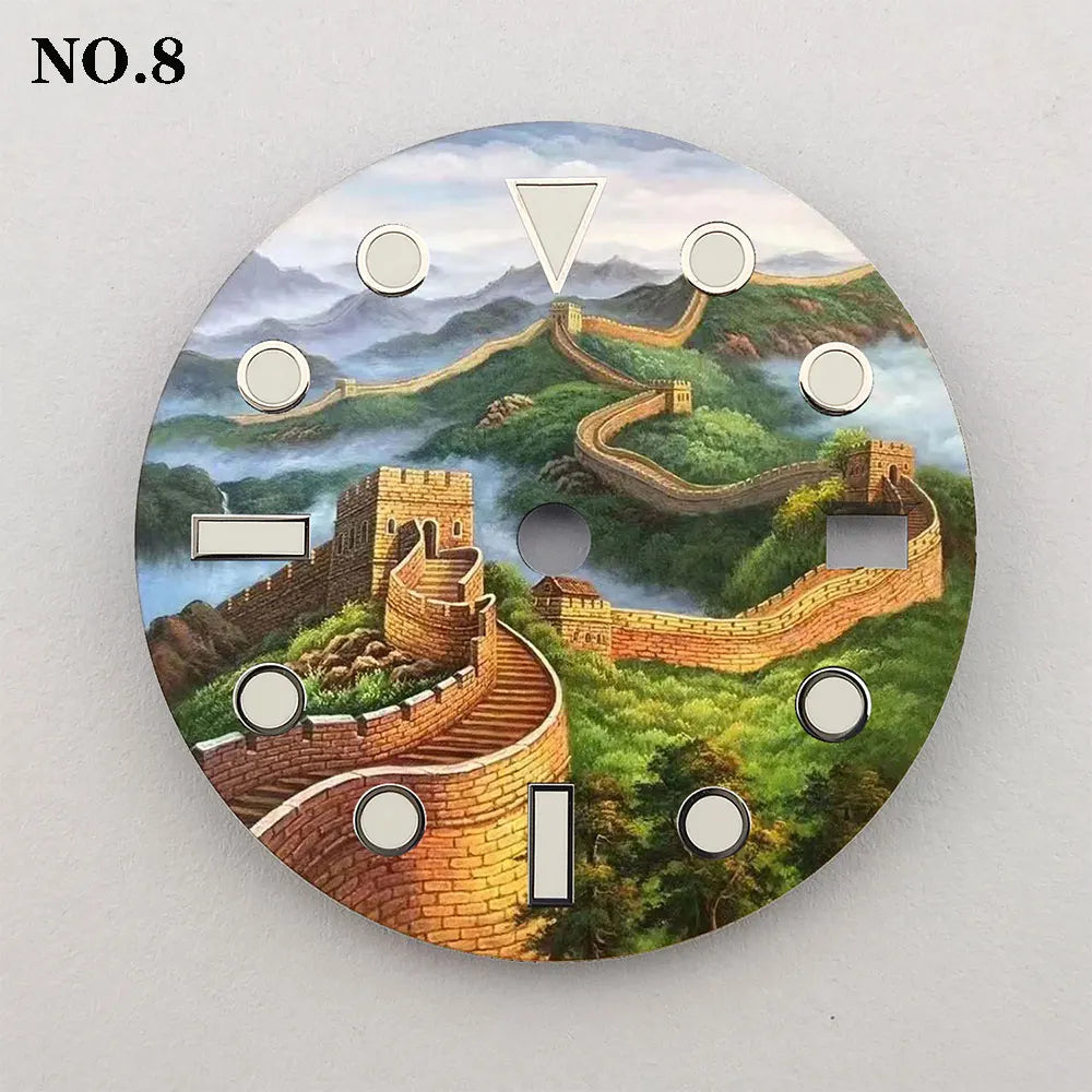 28.5mm NH35 dial from Beijing Great Wall Element Creative Color Printing Series is suitable NH35/36 movement watch accessories
