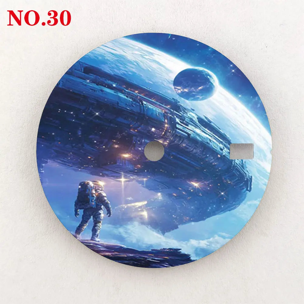 28.5mm watch dial NH35 dial astronaut custom dial color printing watch components compatible with NH35/36 movement