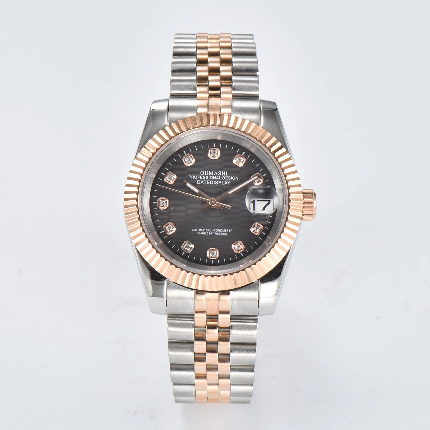 watches Men 36mm/39mm Automatic mechanical Rose Gold watch NH35 stainless steel sapphire waterproof 10Bar C3 green luminous