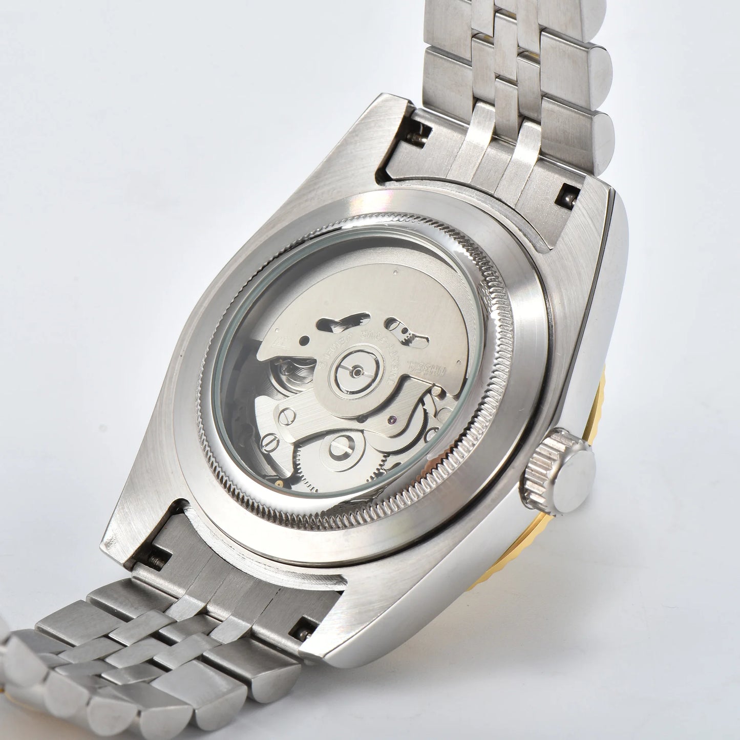 Business 36mm/39mm Men's watch NH35A Automatic movement Gold case Roman dial Blue AR Sapphire glass date stainless steel strap