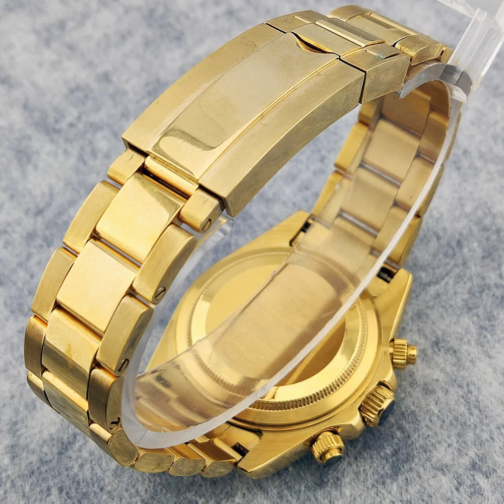 39.3mm Luxury men's Watch VK63 Dial Gemstone Men's Brand Chronograph VK63 sapphire glass Tiger diamond dial