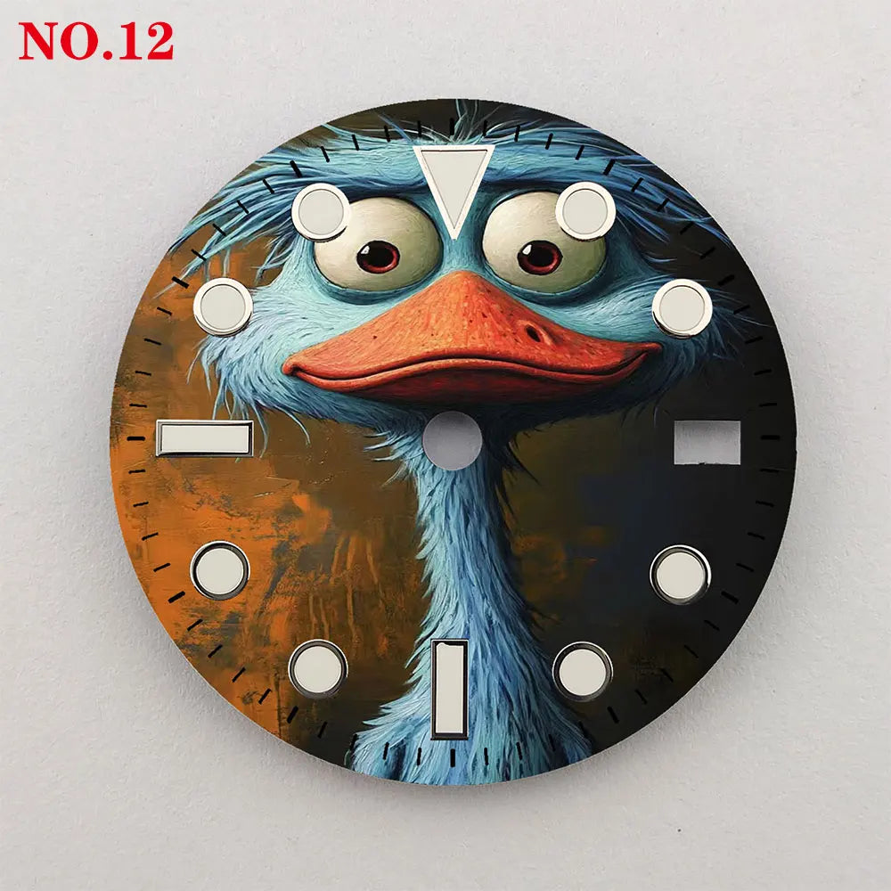 The 28.5mm animal element dial NH35 dial creative color-printed series dial is suitable for NH35/36 movement watch accessories