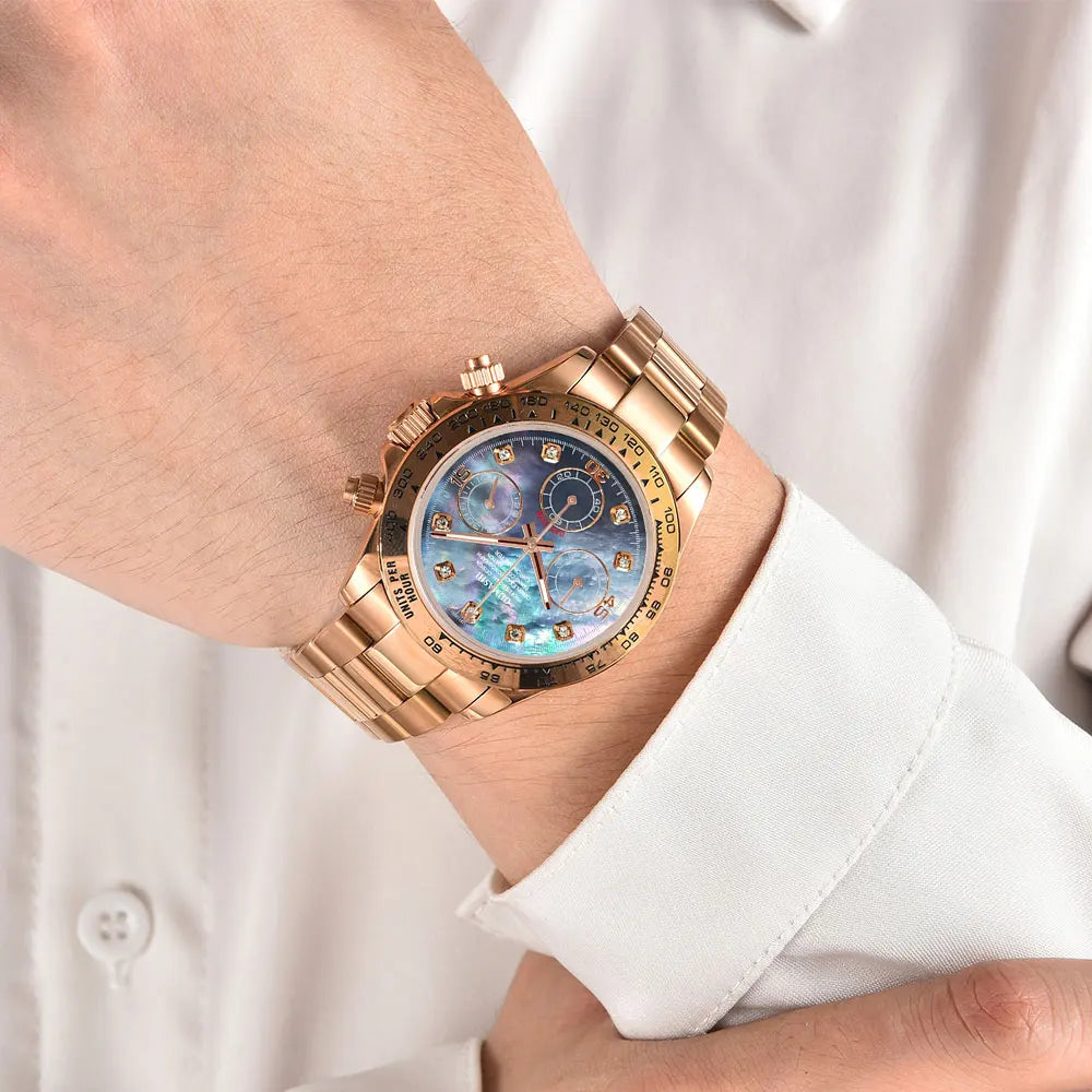 VK63 watches 39.3mm Luxury Watch Men's Chronograph New Men's watch vk63 case rose gold VK63 Men's Chronograph Waterproof 10ATM