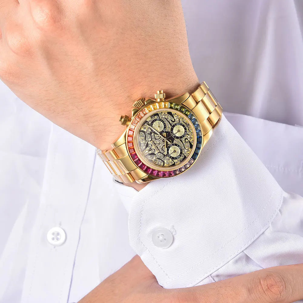 39.3mm Luxury Watch Men's Chronograph New GEMS watch Business Watch Men's VK63 Men's Chronograph watch VK63 Waterproof 10ATM