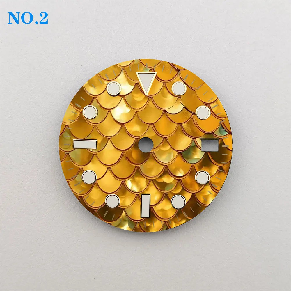 The 28.5mm dragon scale pattern dial NH35 dial creative color-printed series dial is suitable for NH35/36 movement watch accesso