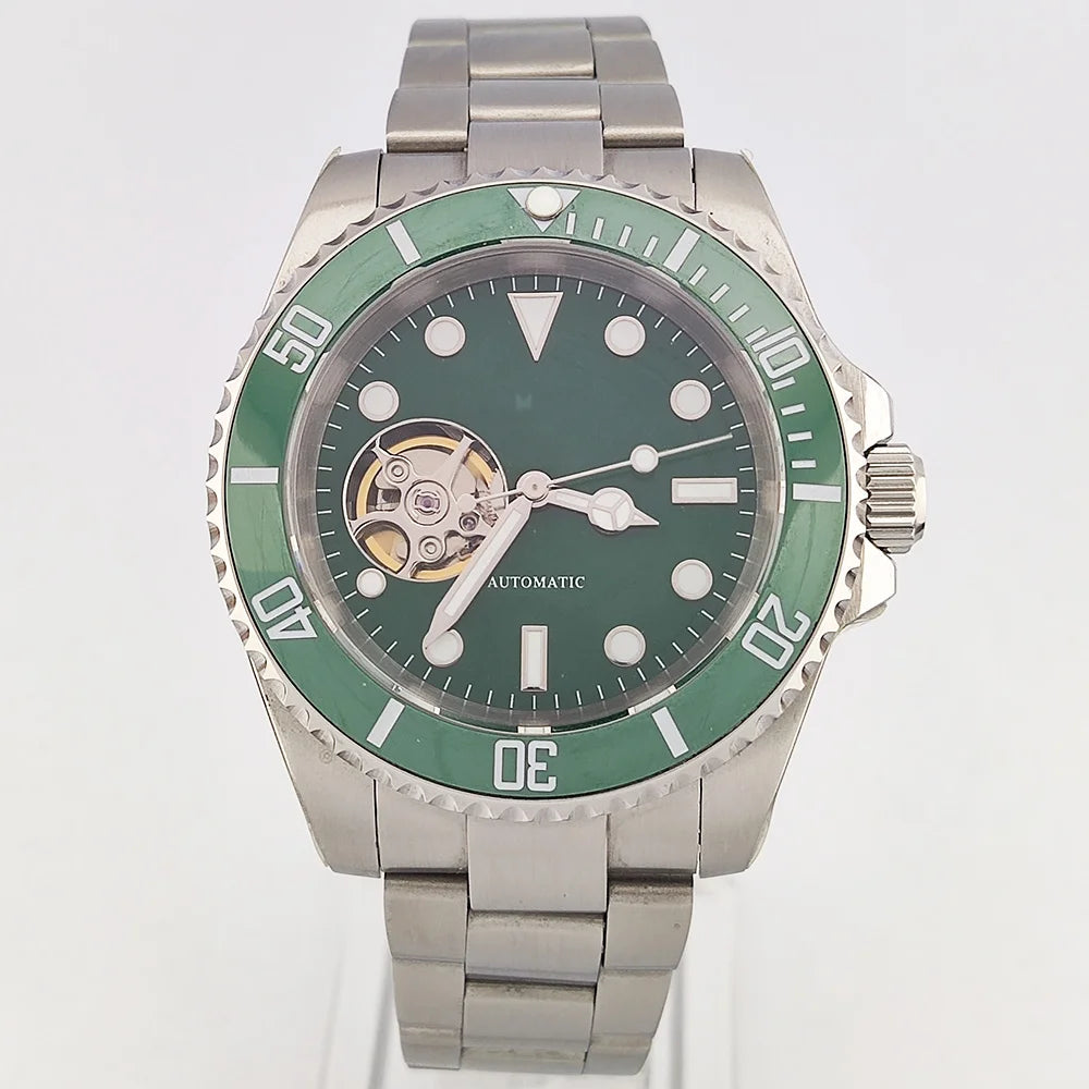 diving men watch 40.5mm NH38 automatic Men's watch Hollow dial dial sapphire glass luminous automatic watch NH38 movement