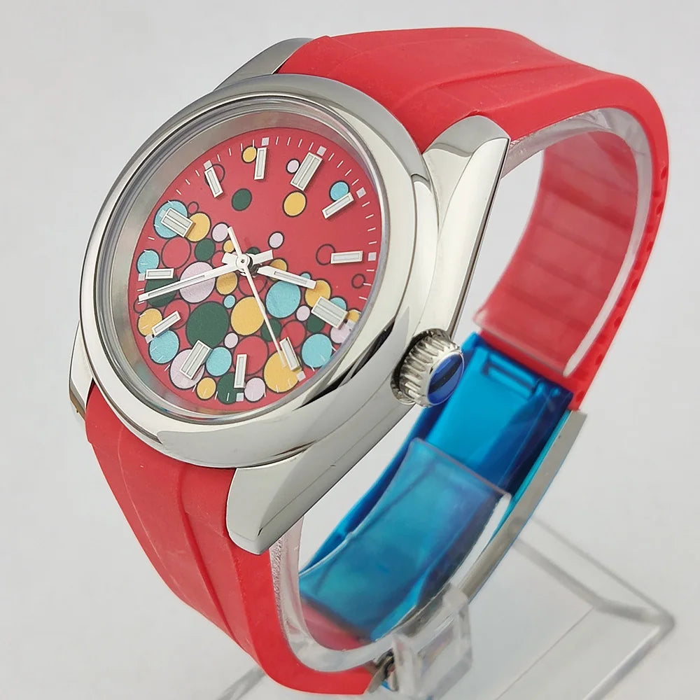 36mm/39mm Men's and women watches color bubble watch NH35 Mechanical watch sapphire glass waterproof watch rubber bracelet 20mm