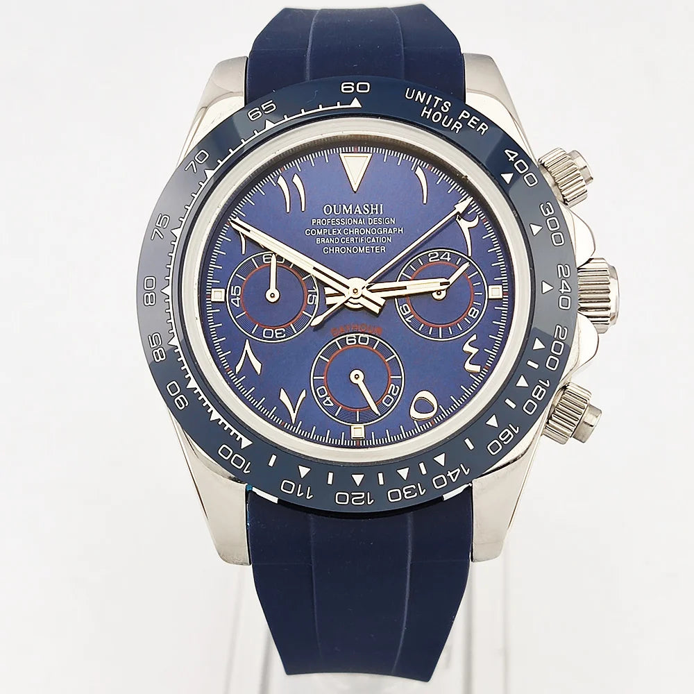 39.3mm VK Series 63 watch Men's watch Arabian Dial Men's watch Luxury Quartz watch VK63 Sport Chronograph Sapphire Glass watches