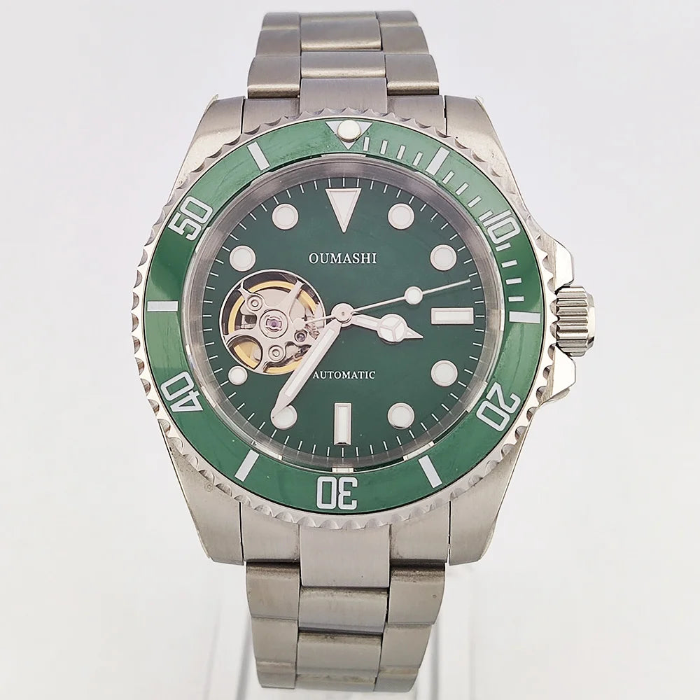 diving men watch 40.5mm NH38 automatic Men's watch Hollow dial dial sapphire glass luminous automatic watch NH38 movement