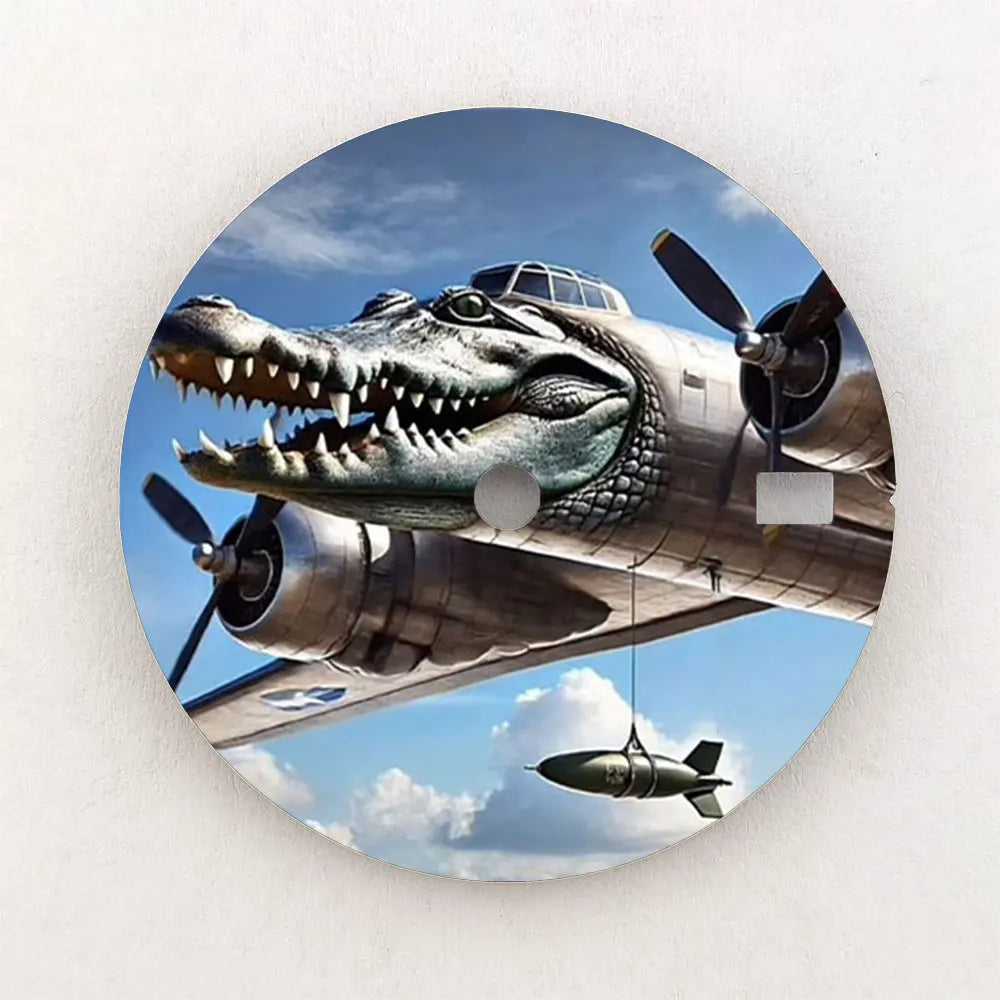 Watch Dial 28.5mm nh35 Dial Tung tung tung sahar Color Printing Custom Dial Watch Face Suitable For NH35/36 Movement Watch Parts