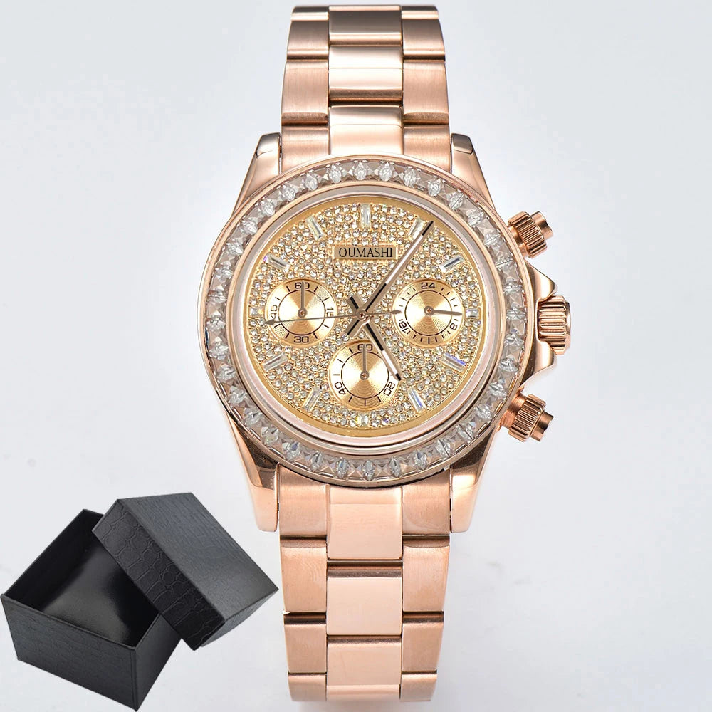 customized VK63 Watch Chronograph Sapphire glass stainless steel waterproof case gemstone case Men sports watch VK63 Watch dial
