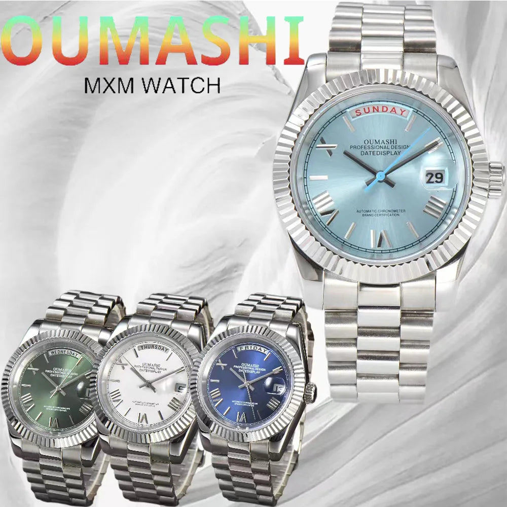 watch 8285 watches for men automatic movement mechanical watches Stainless Steel Sapphire Glass Case Waterproof Watch mens watch