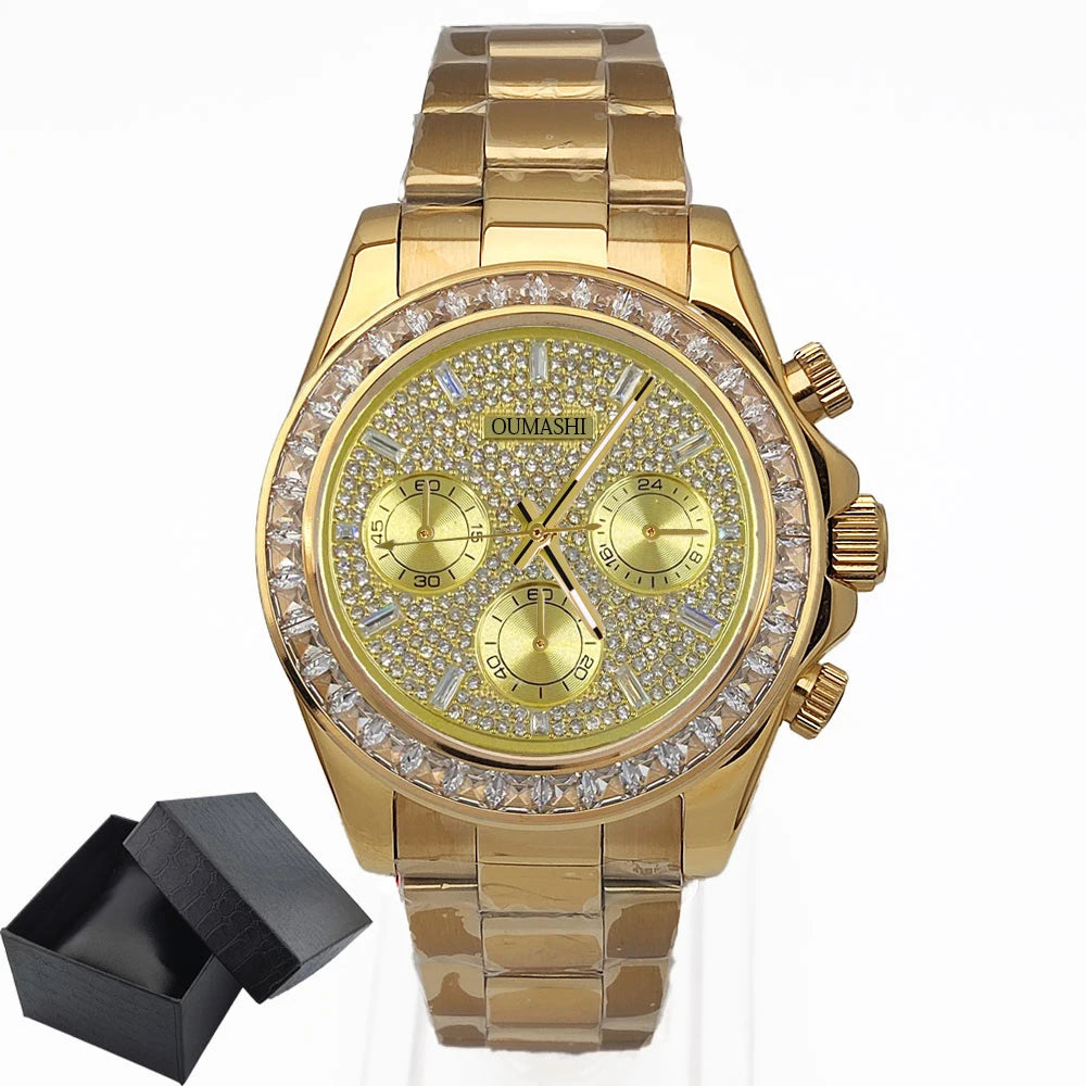 customized VK63 Watch Chronograph Sapphire glass stainless steel waterproof case gemstone case Men sports watch VK63 Watch dial