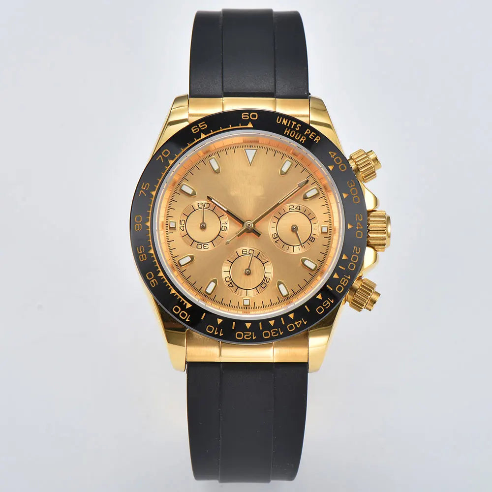 VK WATCH Luxury 39mm quartz Chronograph Business Watch Men's VK Series 63 Sport Sapphire Glass Gem dial Ceramic bezel insert