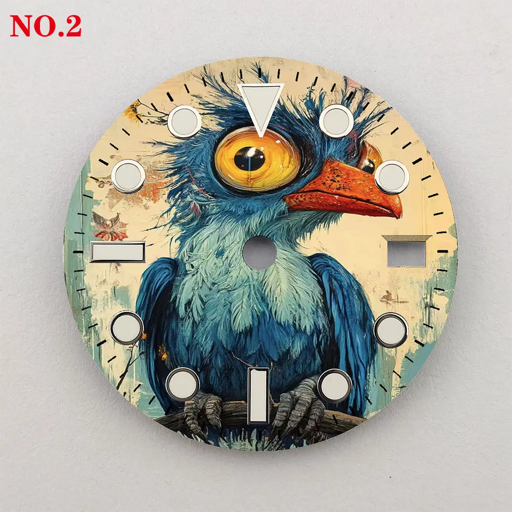 The 28.5mm animal element dial NH35 dial creative color-printed series dial is suitable for NH35/36 movement watch accessories