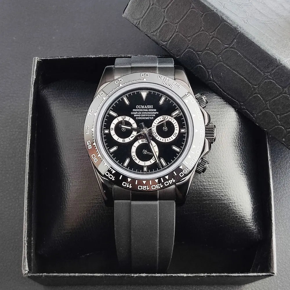 Luxury Multifunction Wristwatch black 4130 watch Men's automatic mechanical Watches for Men Chronograph Watch Sapphire Luminous
