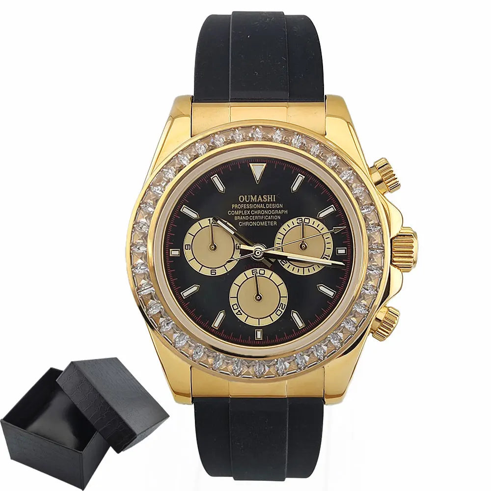 Luxury watches gold Chronograph Equation Racing Men Automatic Mechanical Watch Waterproof 10ATM Sapphire 4801 4130 Movement