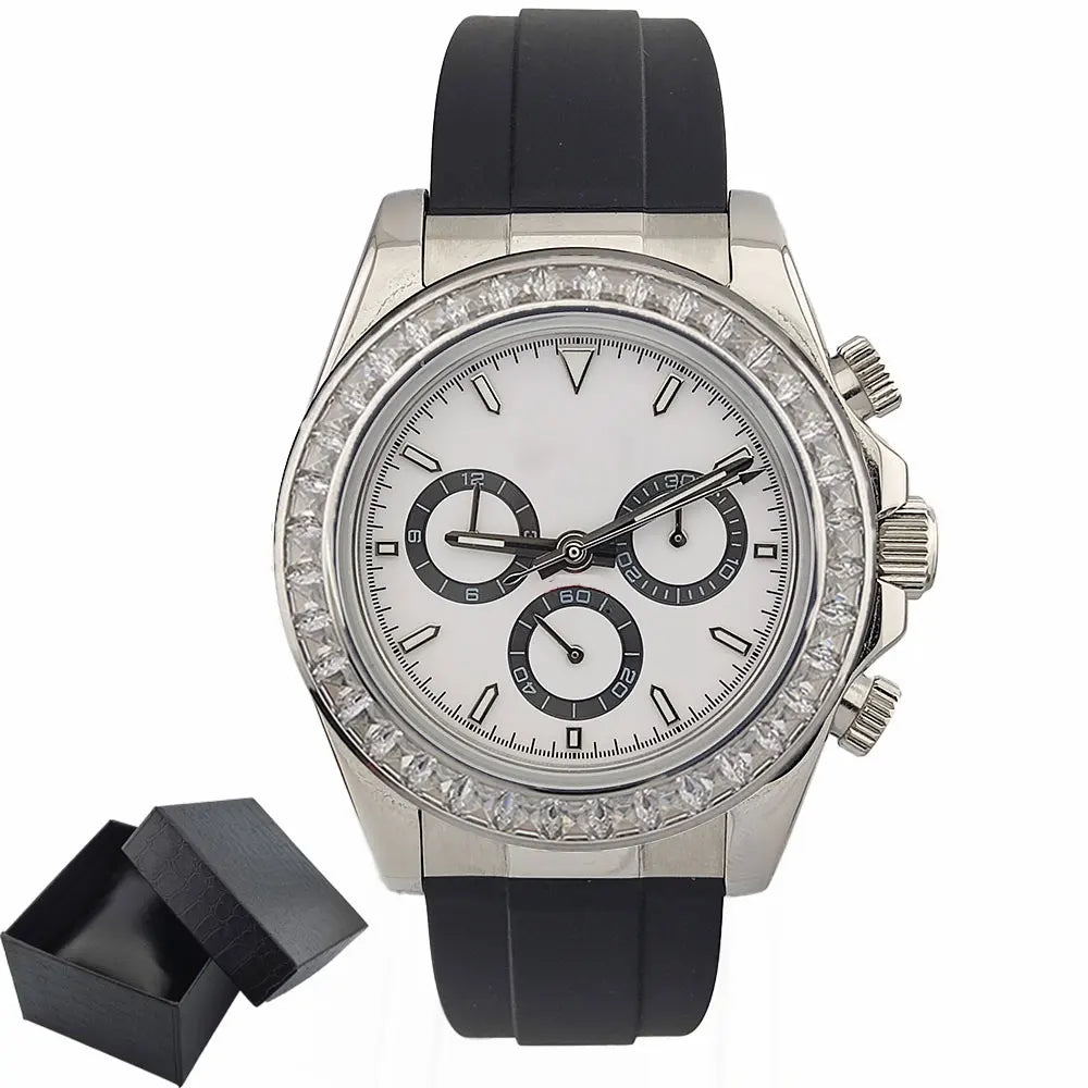 men 4130 watches sapphire Glass GEM automatic mechanical watch 39.3mm 4130 movement men's chronograph watch Waterproof 10ATM
