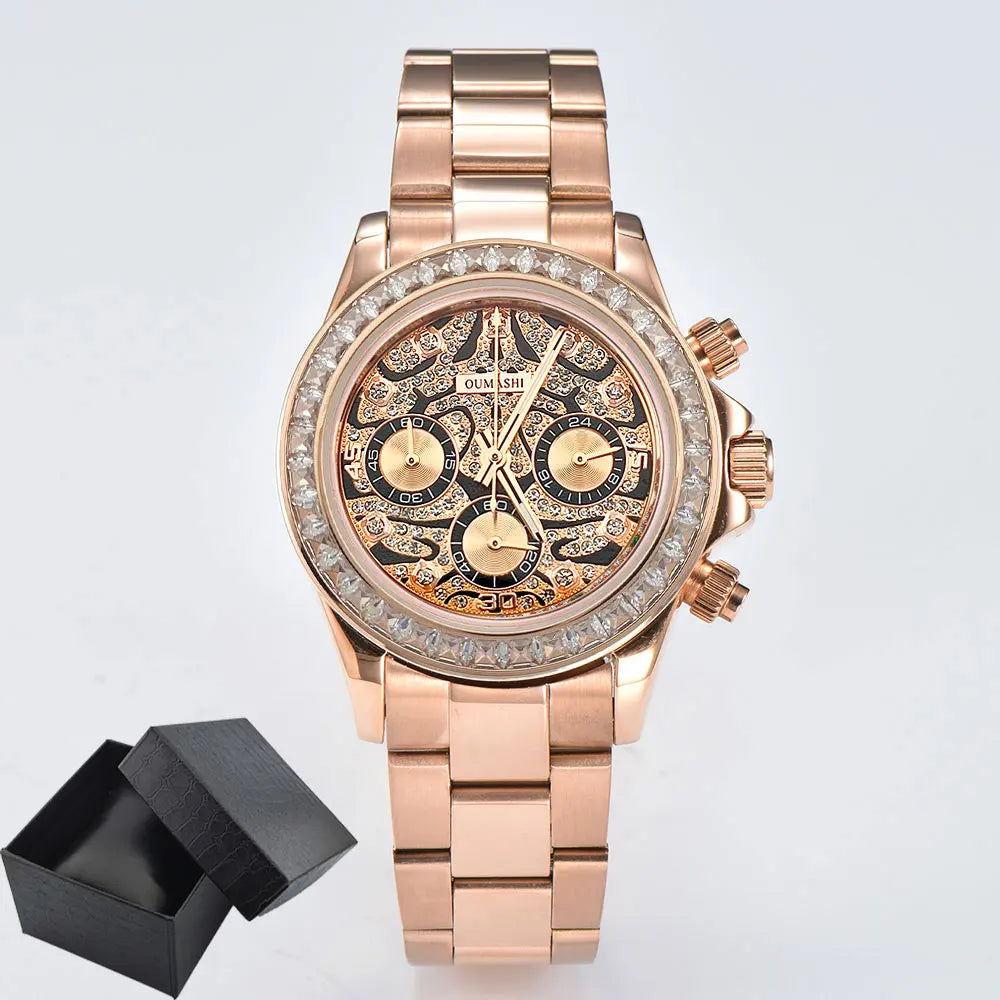 39.3mm Luxury Watch Men's Chronograph New GEMS watch Business Watch Men's VK63 Men's Chronograph watch VK63 Waterproof 10ATM