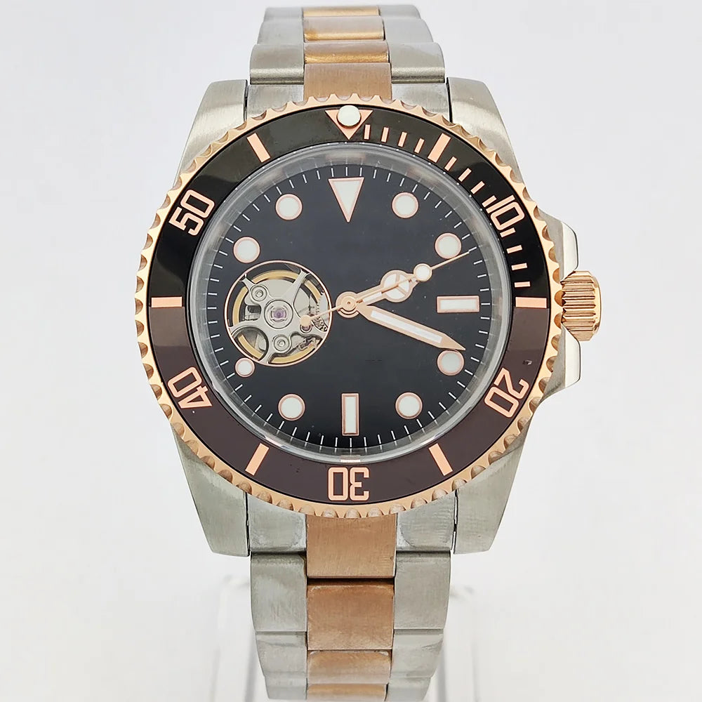diving men watch 40.5mm NH38 automatic Men's watch Hollow dial dial sapphire glass luminous automatic watch NH38 movement