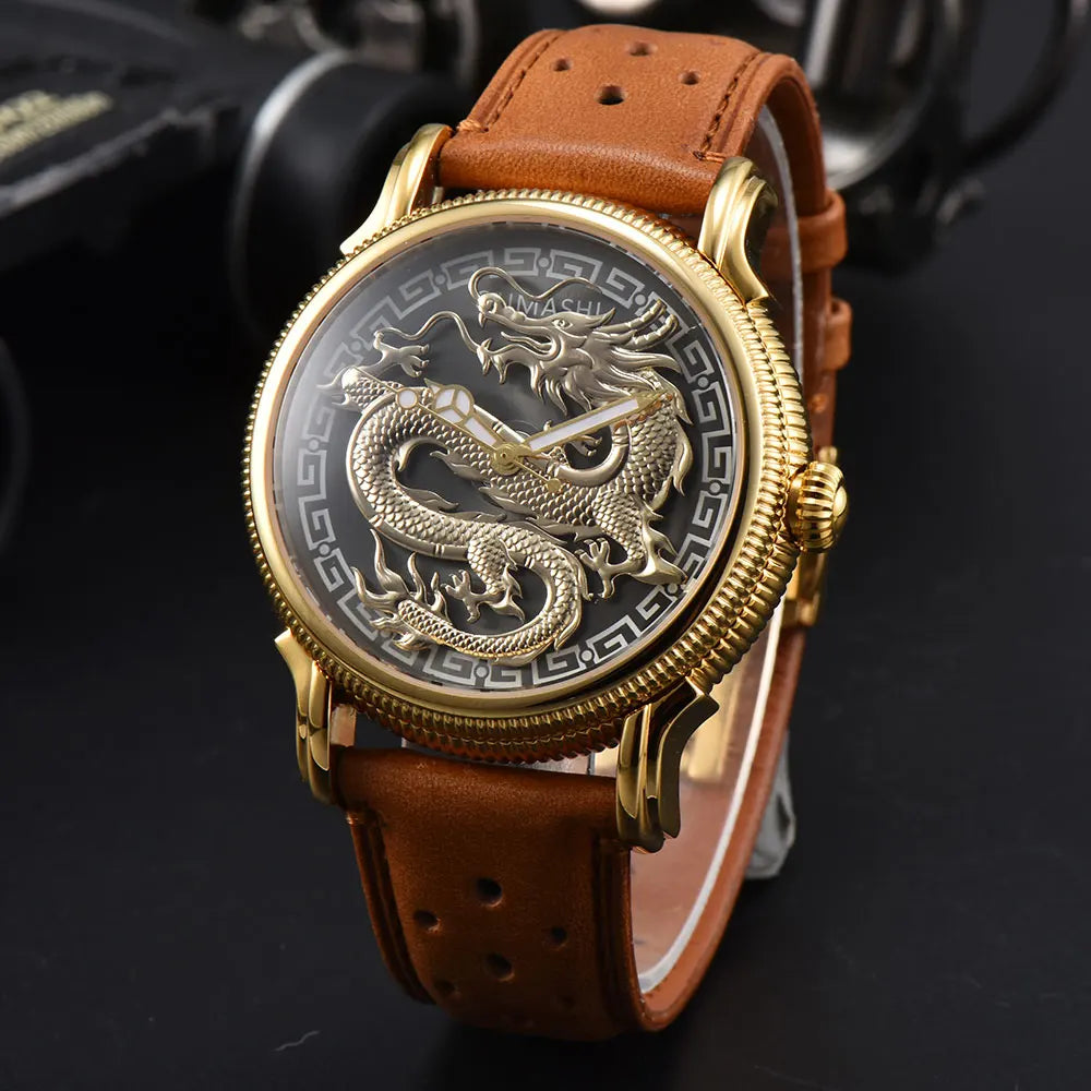 Miyota 8215 Sport Men's Watch will spin Dragon Swim Waterproof 5ATM clock Mechanical automatic Luxury Business watch clock