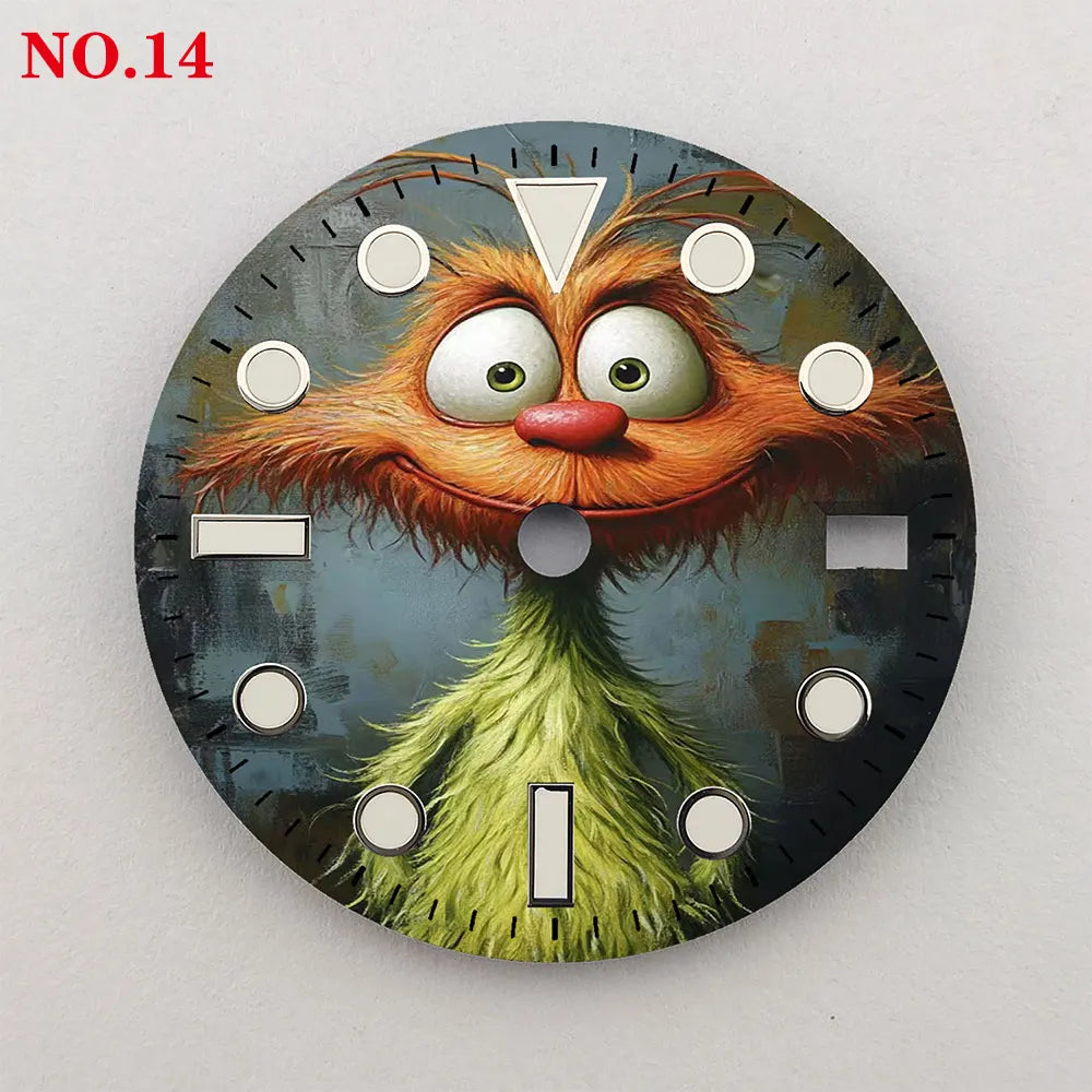The 28.5mm animal element dial NH35 dial creative color-printed series dial is suitable for NH35/36 movement watch accessories