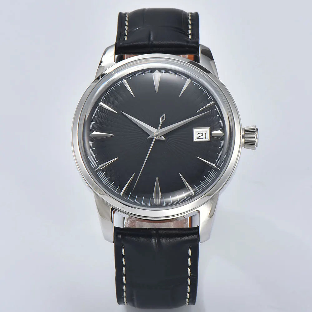 Cocktail watch 40.5mm watch Gemstone Series NH35 Automatic mechanical Men's Watch 10ATM Mineral glass waterproof leather strap