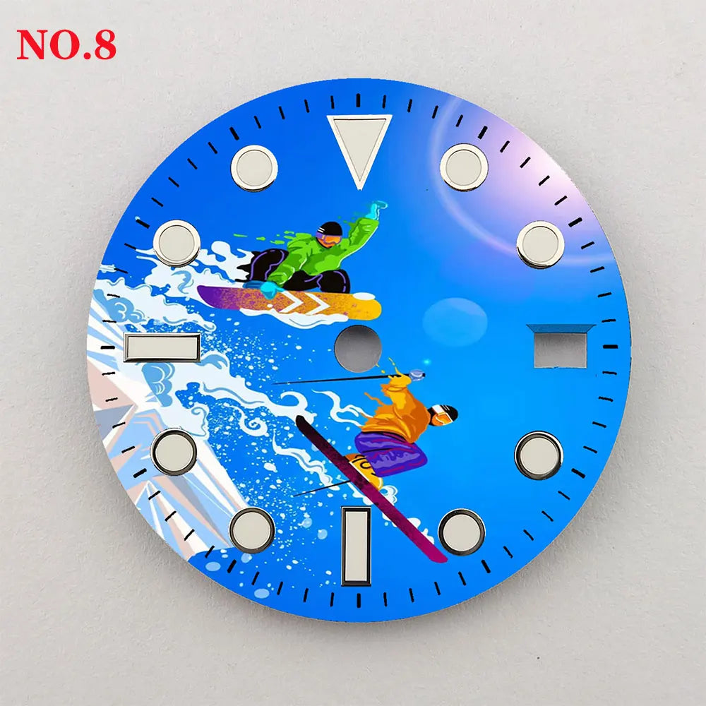 Watch dial 28.5mm NH35 dial  custom dial color printing watch components are suitable for NH35/36 movement