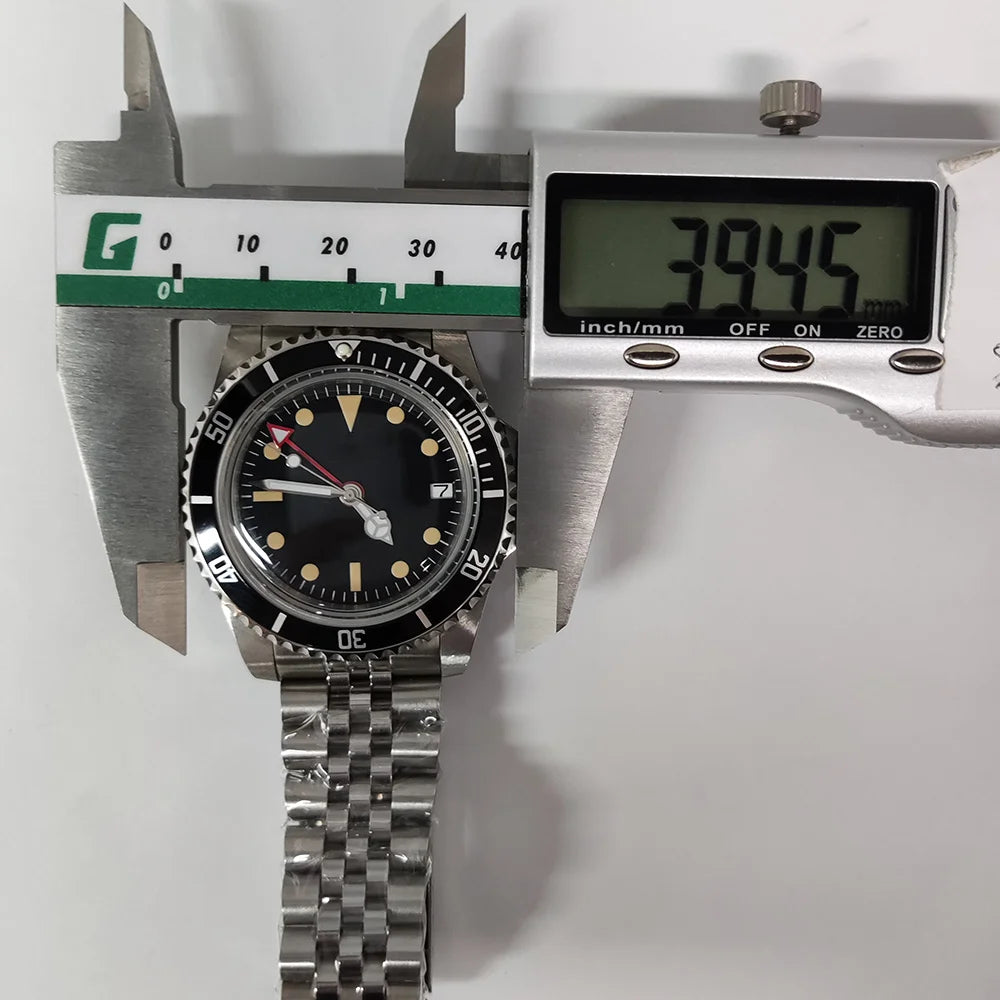 NH34GMT Men's 120 clicks bezel Waterproof Luxury Men's 39.5mm domed glass Mechanical Clock Dive NH34 modify Automatic watch