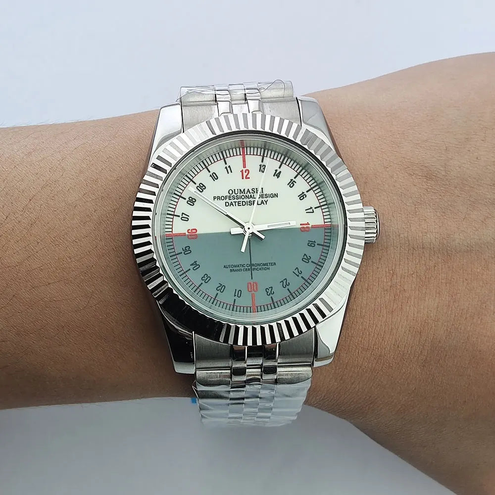 New 36mm/39mm watch NH35A automatic mechanical luxury Sapphire C3 luminous waterproof 100 m RELOJ 24-hour watch OUMASHI brand