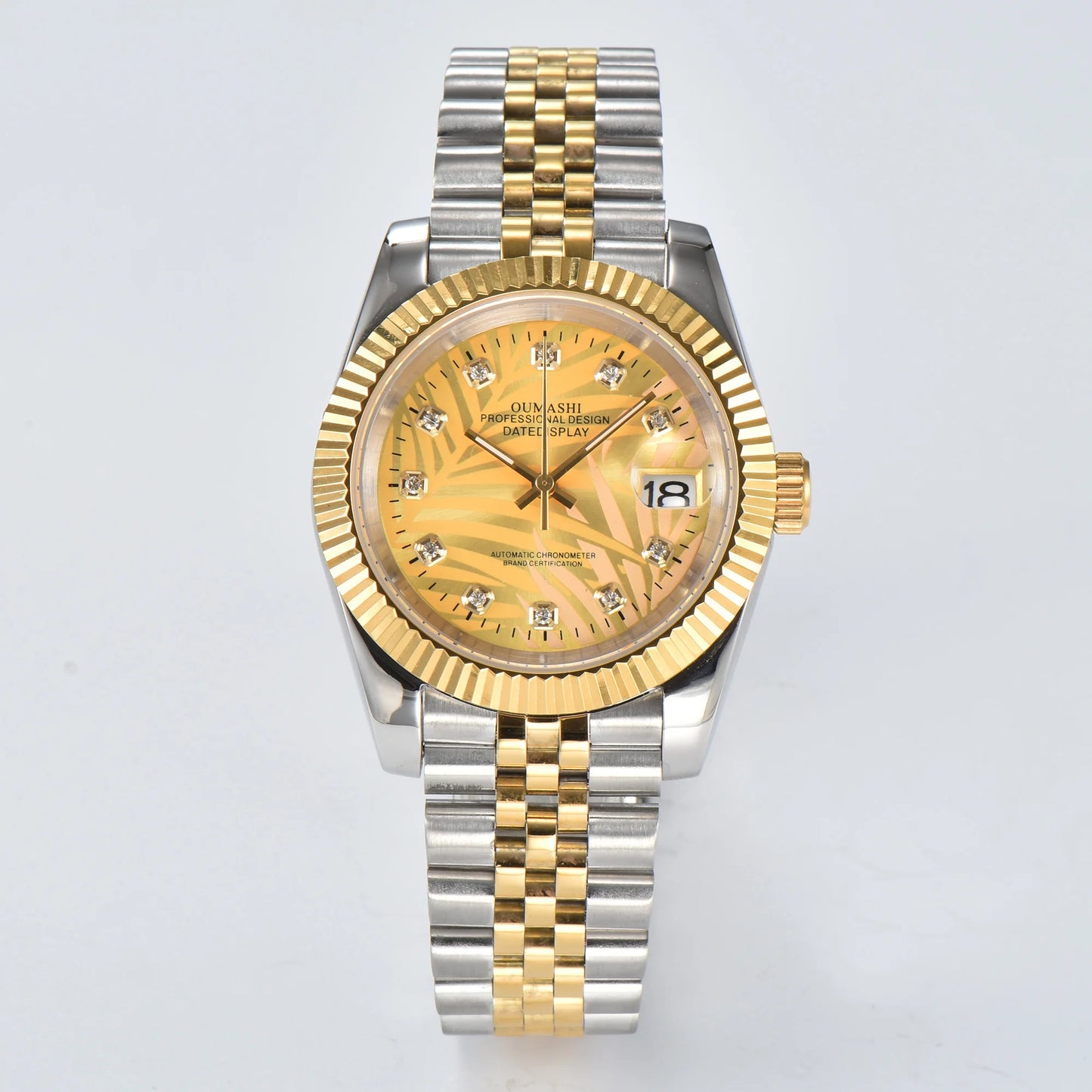 Business 36mm/39mm Men's watch NH35A Automatic movement Gold case Roman dial Blue AR Sapphire glass date stainless steel strap
