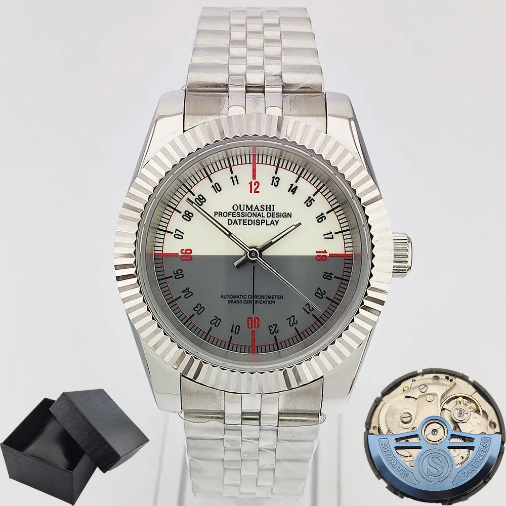 New 36mm/39mm watch NH35A automatic mechanical luxury Sapphire C3 luminous waterproof 100 m RELOJ 24-hour watch OUMASHI brand