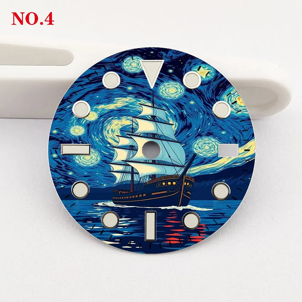 Voyage under the Starry Sky 28.5mm dial NH35 dial Creative color-printed dial is suitable for NH35/36 movement watch accessories