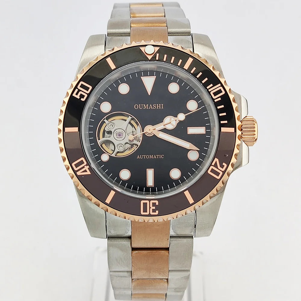 diving men watch 40.5mm NH38 automatic Men's watch Hollow dial dial sapphire glass luminous automatic watch NH38 movement
