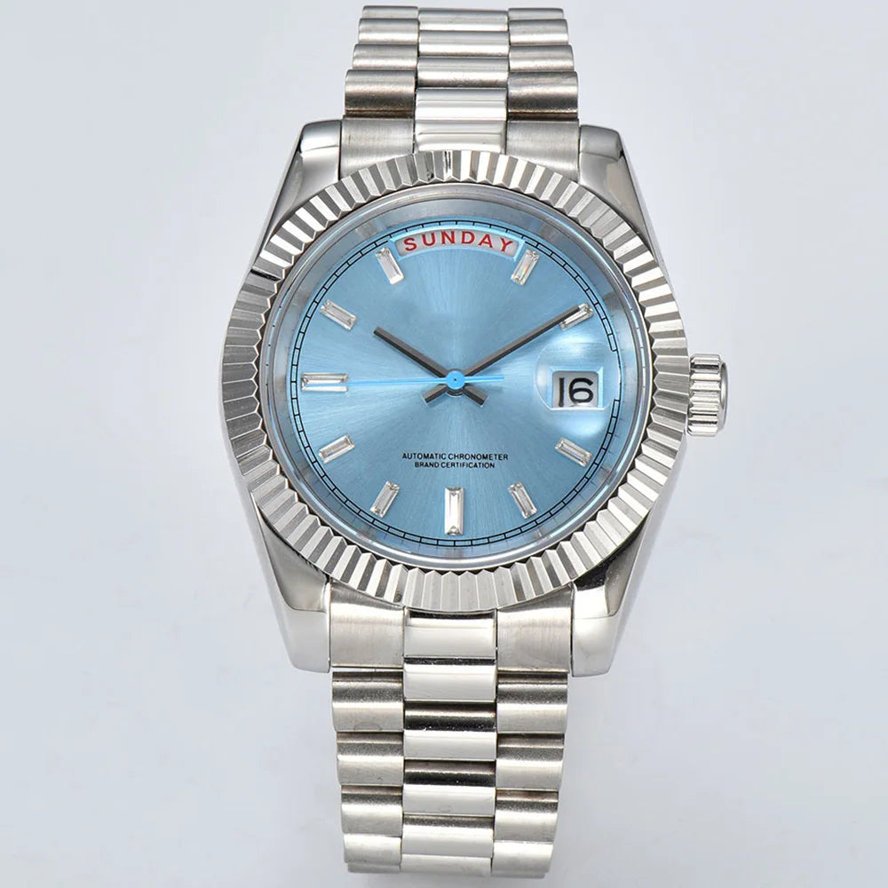 watch 8285 watches for men automatic movement mechanical watches Stainless Steel Sapphire Glass Case Waterproof Watch mens watch
