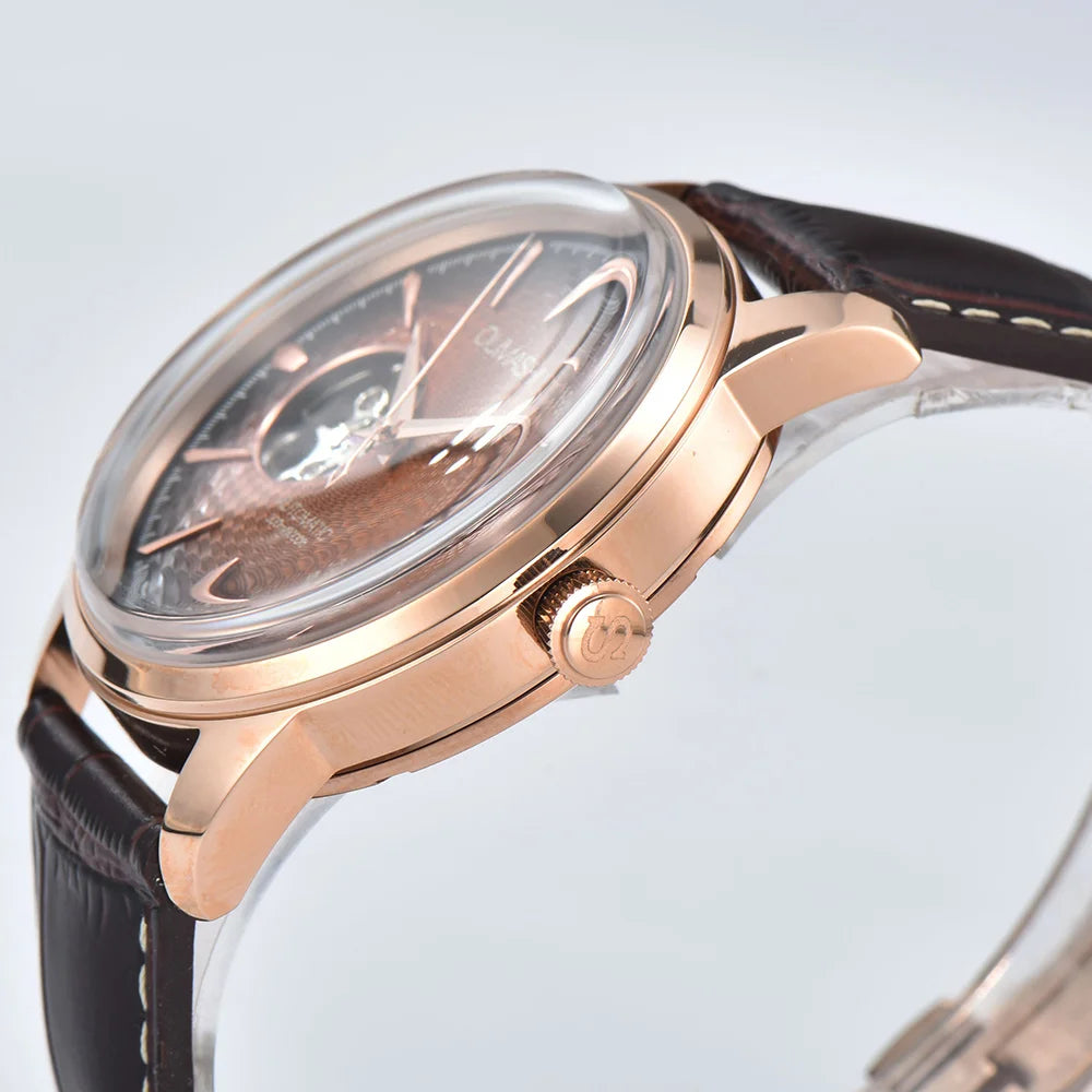 Watch 40.5mm Men's fashion mechanical watch NH38 Skeleton dial design Retro circular case transparent cover men's cocktail watch