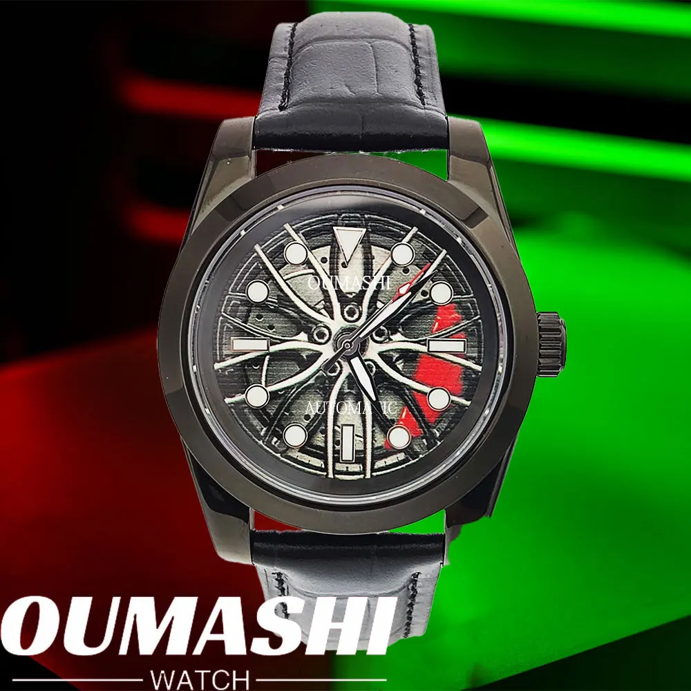 NH35 WATCH Men Watches Waterproof Rotary Sport Car Rim Man Luxury Watch Fashion Stainless Steel Men's mechanical watch