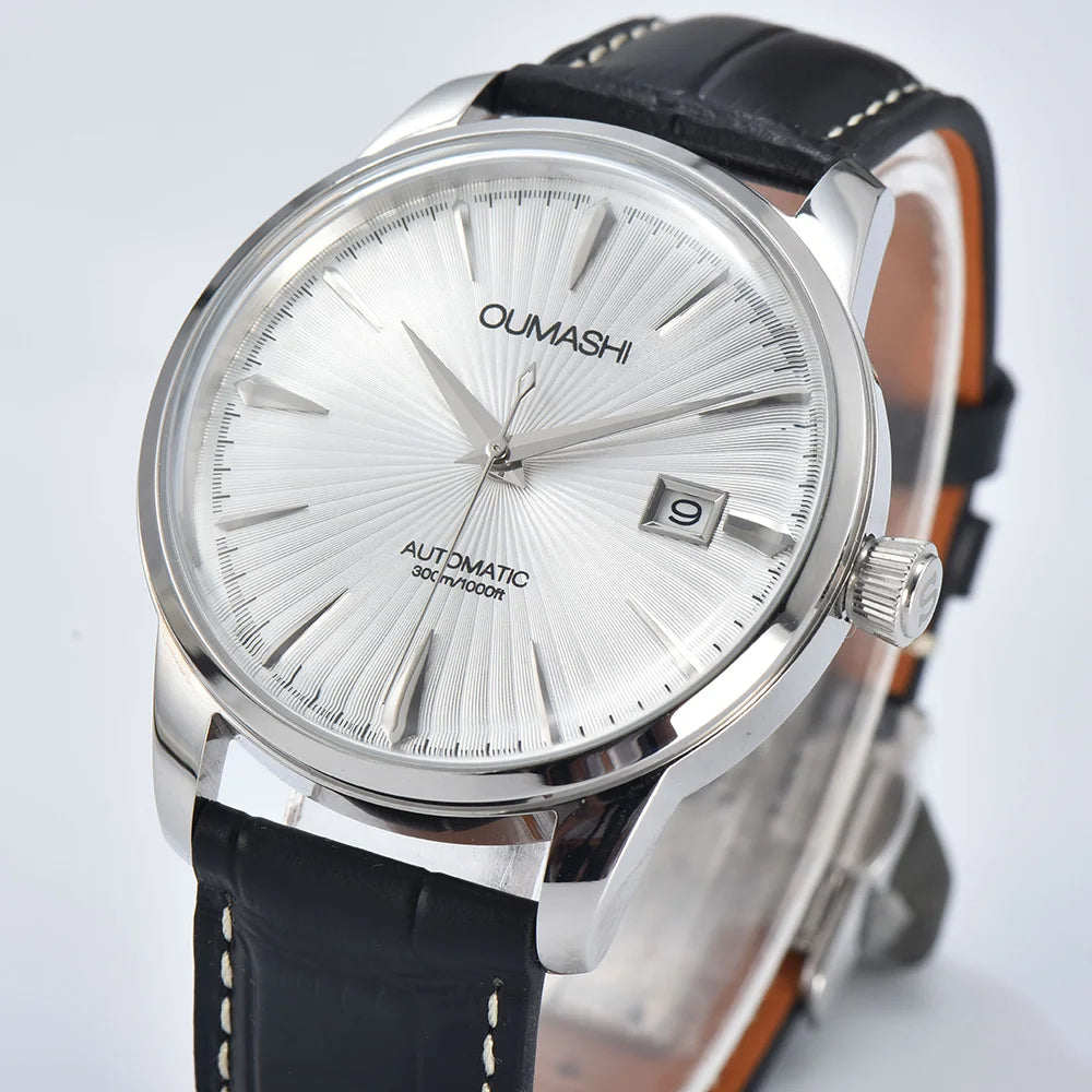 Cocktail watch 40.5mm watch Gemstone Series NH35 Automatic mechanical Men's Watch 10ATM Mineral glass waterproof leather strap